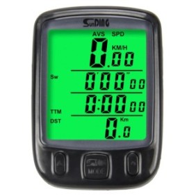 Tachimetro digitale per bicicletta, Darklove, display LCD, orologio, display temperatura, 29 funzioni, impermeabile, ABS, nero