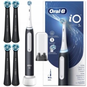 Set, spazzolino elettrico, Oral-B iO Series 3, nero, 4 ricariche Ultimate Clean