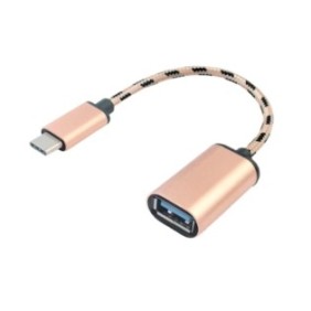Cavo USB 3.0 a USB-C OTG per trasferimento dati veloce, chiavetta, lunghezza 15 cm, colore oro rosa
