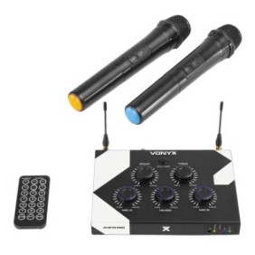 Set mixer karaoke con 2 microfoni inclusi, Vonyx AV510