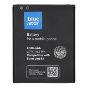 Batteria Samsung Galaxy S3, Blue Star, 2800mAh, ioni di litio, nera
