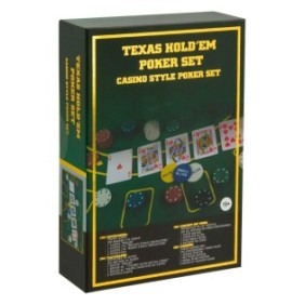 Set da poker Texas Hold'em Shopiens® con superficie di gioco in feltro, 203 fiches e 2 set di carte da gioco