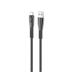Cavo di ricarica, trasferimento dati da USB-A a Type-C 2,4 A, 1,2 m, O176, nylon, grigio