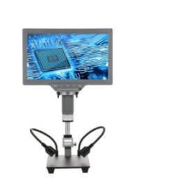 Microscopio, 1080P, 16MP, Display LCD, Digitale, 15X-208X, Lega di alluminio, Nero