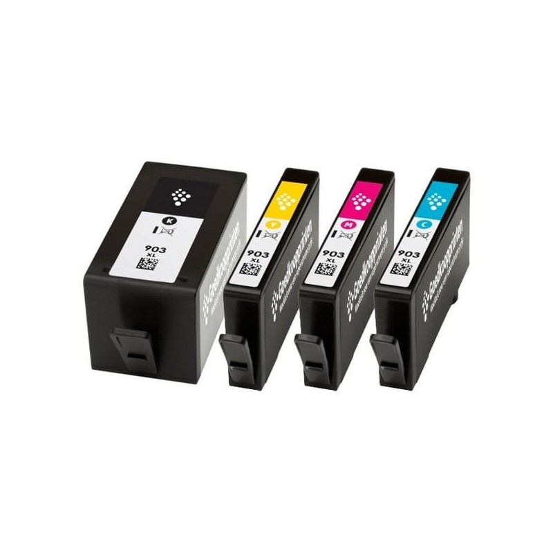 Set di 4 cartucce 903XL Multicolor ECOINK 1770 Pagine Compatibile HP OfficeJet Pro 6860 / OfficeJet Pro 6960 / OfficeJet Pro 6970 / 6950 / 6971 / 6978 / 6974 / 6979 / 6976 All-in-One / OfficeJet Pro 6962 / 6961/ 6963 /6964/ 6965/6966/6968