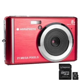 Pacchetto Fotocamera digitale AgfaPhoto DC5200 21MP HD 720p Rossa e scheda da 32 GB