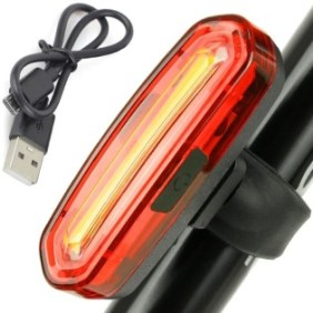 Luce posteriore per bicicletta, LED, 120 lm, batteria Li-Poly 650 mAh, rossa