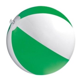 Pallone da spiaggia gonfiabile cm 26 in PVC bianco/verde