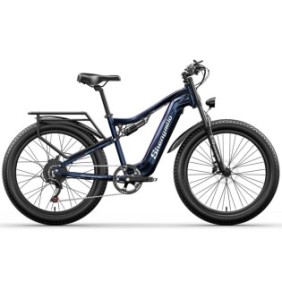 Bicicletta elettrica Shengmilo MX03, Shimano 7 velocità, 48V17.5AH, motore Bafang 1000W, blu