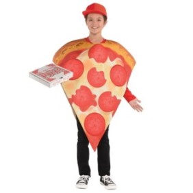 Costume di carnevale per trancio di pizza per bambini, unisex, 8-10 anni, 134 cm