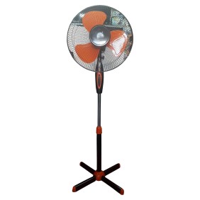 Ventilatori a piede 40 W, diametro 16 pollici - 40 cm, altezza 125 cm, 3 velocità, rotazione automatica, regolabile, nero/arancione