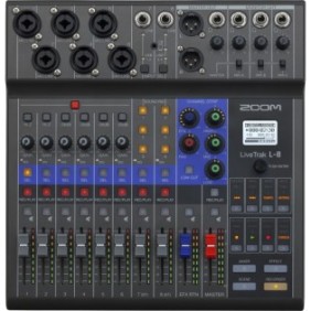 Mixer audio LiveTrak L-8, zoom, nero