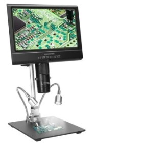 Microscopio, 1080P, digitale, display LCD, telecomando, 4X, nero