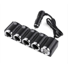 Caricabatteria da auto PNI Lighter con 4 uscite accendisigari 12V/24V e 2 uscite USB, indicatore LED, potenza 120W