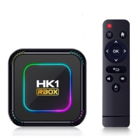TV Box Techstar® HK1 K8 RK3528 Smart Media Player, 8K, RAM 2 GB, ROM 16 GB, Bluetooth 5.0, Android 13, RK3528 Quad Core ARM Cortex-A53, colori RGB programmabili, telecomando IR, nero