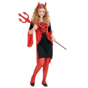 Costume da diavolo per bambina Halloween 130 cm 6-7 anni