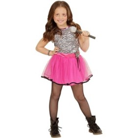 Costume di carnevale rosa Pop Star per bambina 115 cm 4-5 anni