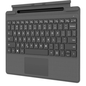 Tastiera Bluetooth compatibile con Microsoft Surface 8, Pro 8 5G 2022, Pro 9 13 pollici 2021/Surface Pro X, Qwerty, batteria ricaricabile e slot per penna, grigia