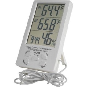 Termometro multifunzione da interno/esterno con orologio e sensore di umidità