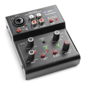 Mixer audio a 2 canali, USB/Bluetooth, Vonyx VMM201