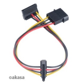 Adattatore AK-CBPW01-30 Molex da 4 pin a 2 X SATA, Akasa, multicolore