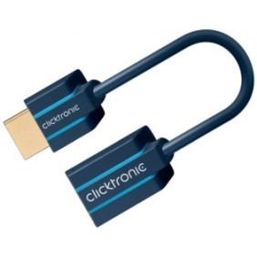 Cavo adattatore HDMI maschio - HDMI femmina, 0,1 M, CLICKTRONIC, Blu, ICOC CLC-H-MF010