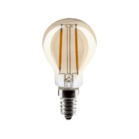 Lampada LED, Lightex, FILAMENTO, orientabile 5W, 220V, E14 P45, Oro, 2200K, Classe energetica G, Bianco