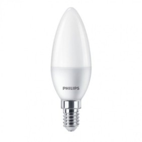 Lampadina LED, Philips, 6W, B35, E14, 620lm, 4000K, 15000h, opaca, Classe energetica F, Bianco