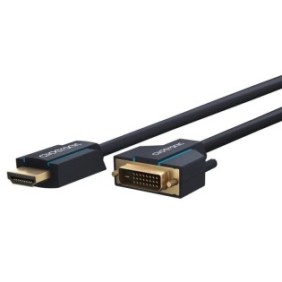 Cavo HDMI - DVI-D (24+1), HQ OFC, connettori dorati, 15 m, ClickTronic