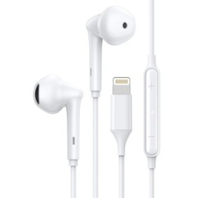 Cuffie Evolium con microfono compatibile con iPhone, connettore compatibile Apple, Bianco