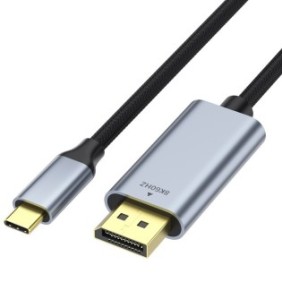 Cavo adattatore, USB-C/DisplayPort, 1 m, Nero/Argento