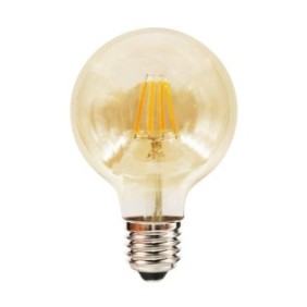 Lampadina LED a filamento Eko-Light, 6W, G80, E27, 2700K, Giallo/Trasparente
