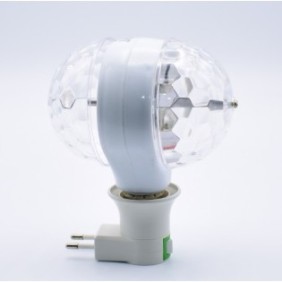 Lampadina LED Doppia Rotazione, Disco, Con Adattatore Spina Incluso, Bianca, 6W RGB