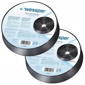 Set di 2 filtri per cappa, Wessper, Carbon, Nero