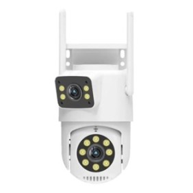 Doppia telecamera di sorveglianza CCTV intelligente PTZ, 6MP con protezione IP66, NightVision, formato di registrazione ONVIF compatibile con Tuya/SmartLife