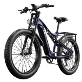 Bicicletta elettrica Shengmilo MX03, motore BAFANG1000W, batteria Samsung 48V17.5AH, freno a disco meccanico, blu