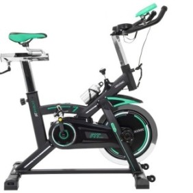 Fitness bike Extreme 25 CECOTEC 7013, schermo LCD, ergonomia avanzata con freno di emergenza, silenziosa, monitora frequenza cardiaca, nero-verde