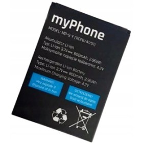 Batteria compatibile con MyPhone 1062/1065, 800 mAh, Li-Ion, Nera