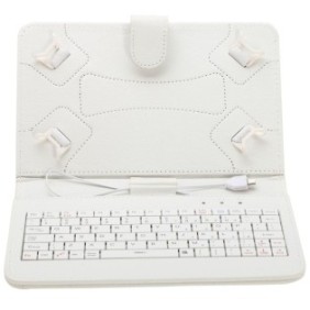 Cover per tastiera MRG L338, per tablet da 10 pollici, tipo C, bianca