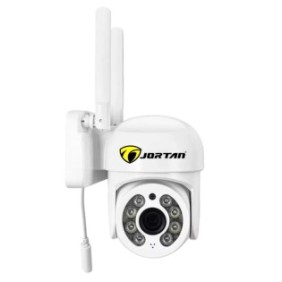 Jortan JT-8161QJ Telecamera di sorveglianza Wi-Fi, Ultra HD 4 K, soluzione avanzata di sorveglianza a 355°, sensori di movimento, luci LED, comunicazione bidirezionale, Bianco