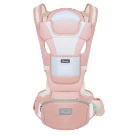 Marsupio ergonomico multifunzionale, 6 in 1, trasporta un bambino davanti o dietro, con sedile, sistema di ventilazione, posizioni multiple, rosa