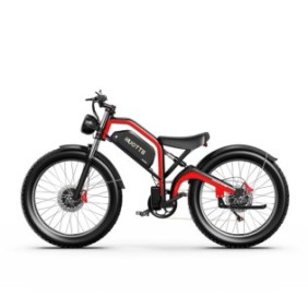 Bicicletta elettrica DUOTTS N26, 2x750 W, batteria Samsung 48v, 20Ah, autonomia 150 km, 50 km/h, 26'', Nero/Rosso