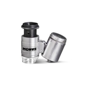 Microscopio tascabile, KONUS, Lente d'ingrandimento KONUSCLIP-2, 20x, Per smartphone, Argento