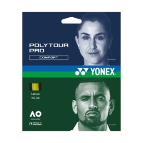 Attacco Yonex Poly Tour Pro 125, 1,25mm, rotolo 12m, colore giallo