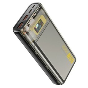 Batteria esterna 20000mAh, Power Bank Discovery Edition, 2xUSB A, USB Type-C, Micro-USB, 65W, 3A, Fast Charge, 176x55x45mm, cavo incluso, Nero