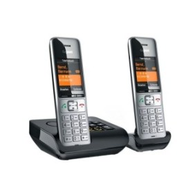 Telefono cordless DECT Gigaset COMFORT 500A Duo, SMS, vivavoce Argento/Nero