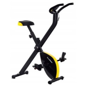 Cyclette pieghevole e regolabile con display LCD, valori diversi, portata 120 kg, colore nero/giallo