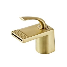 Rubinetto lavabo TRENDY S, tipo a cascata, installazione lavabo bagno, Oro