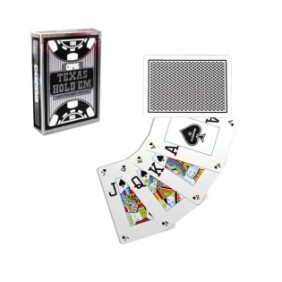 Carte da gioco poker, Texas Hold'em, professionali, 100% plastica, indice grande + indice peek, colore dorso nero