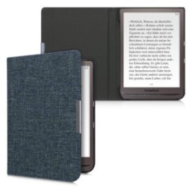 Cover per PocketBook InkPad 3/InkPad 3 Pro, Tessuto, Blu, 46775.04